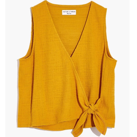 Madewell Tops - NWT Madewell Tungsten Glow Wrap Tie Tank Top